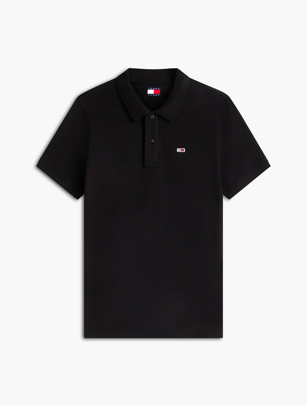 Tommy Jeans Pure Cotton Slim Fit Polo Shirt in Black