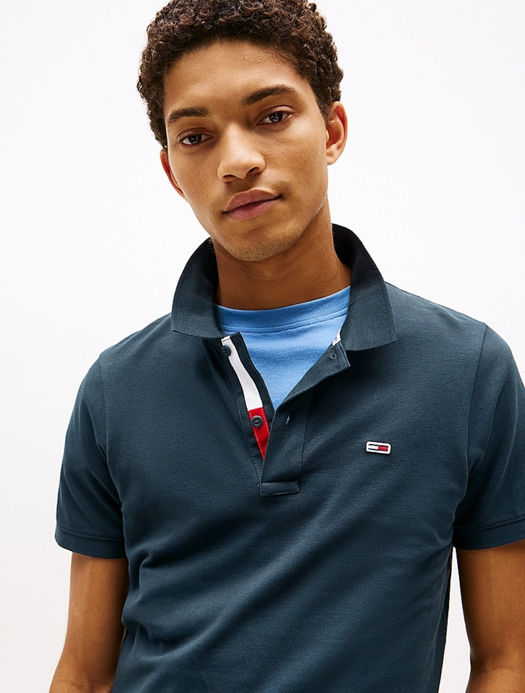 Tommy Jeans - Pure Cotton Slim Fit Polo Shirt - Navy