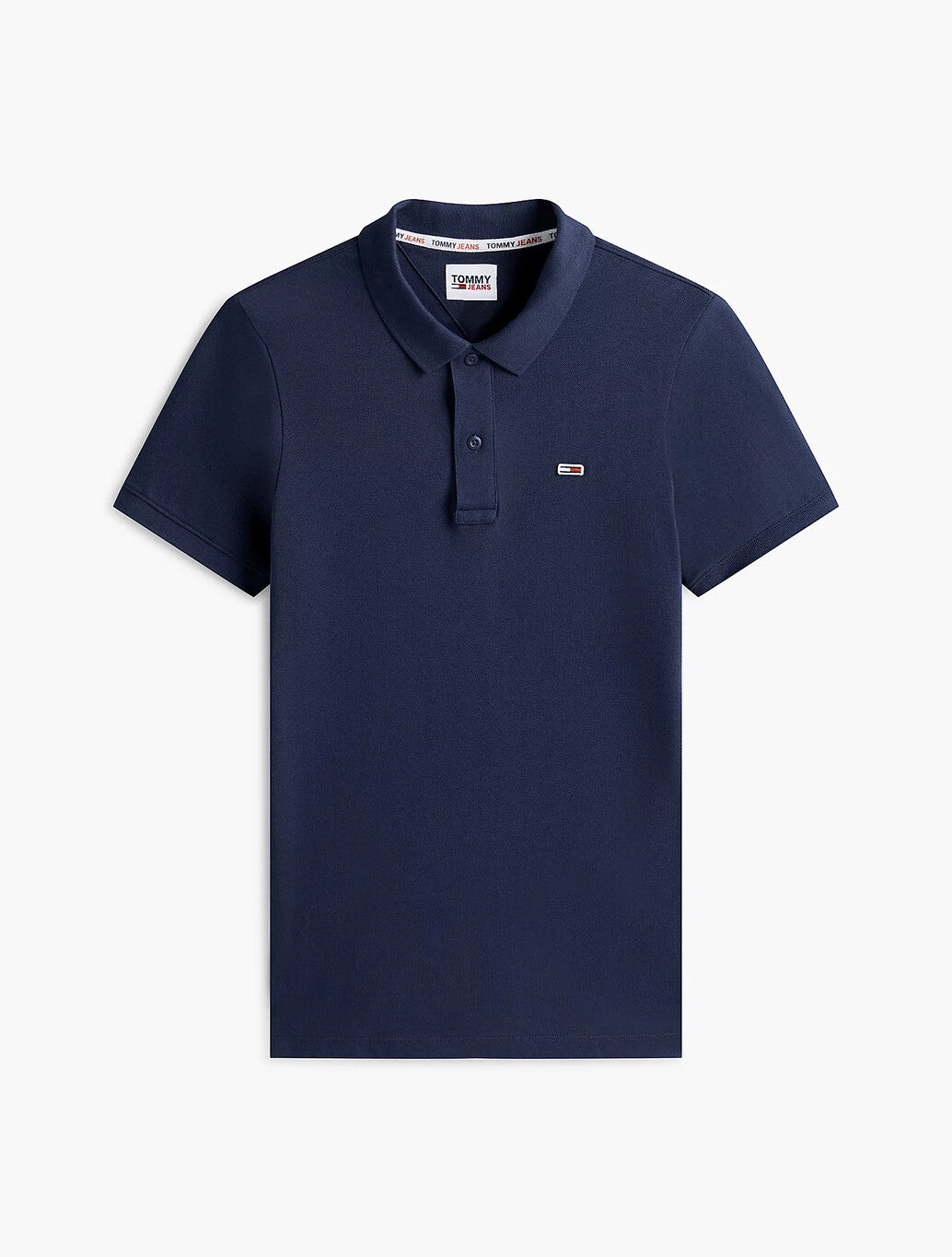 Tommy Jeans Pure Cotton Slim Fit Polo Shirt in Navy