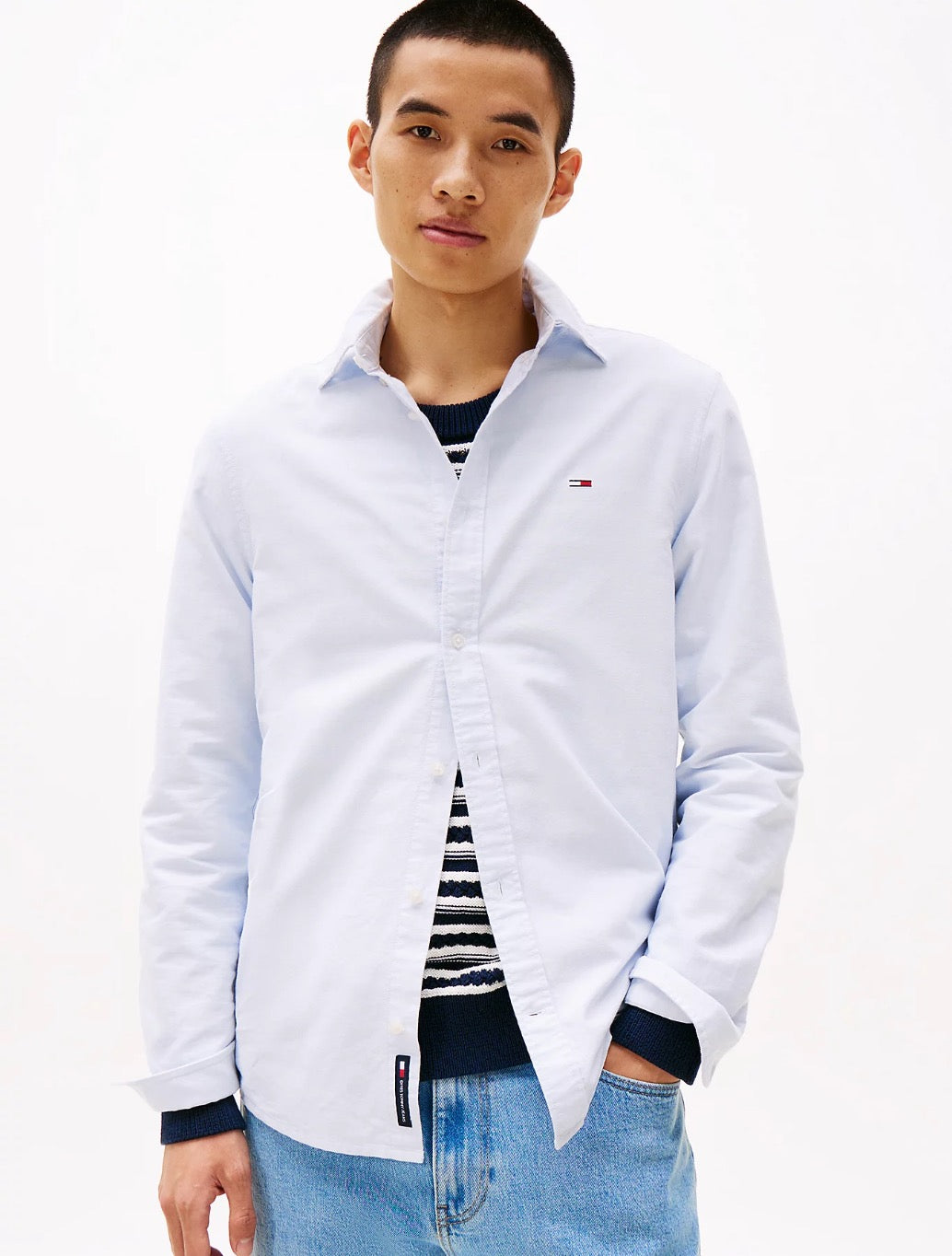 Tommy Jeans - Regular Fit Button Down Oxford Shirt - Light Blue