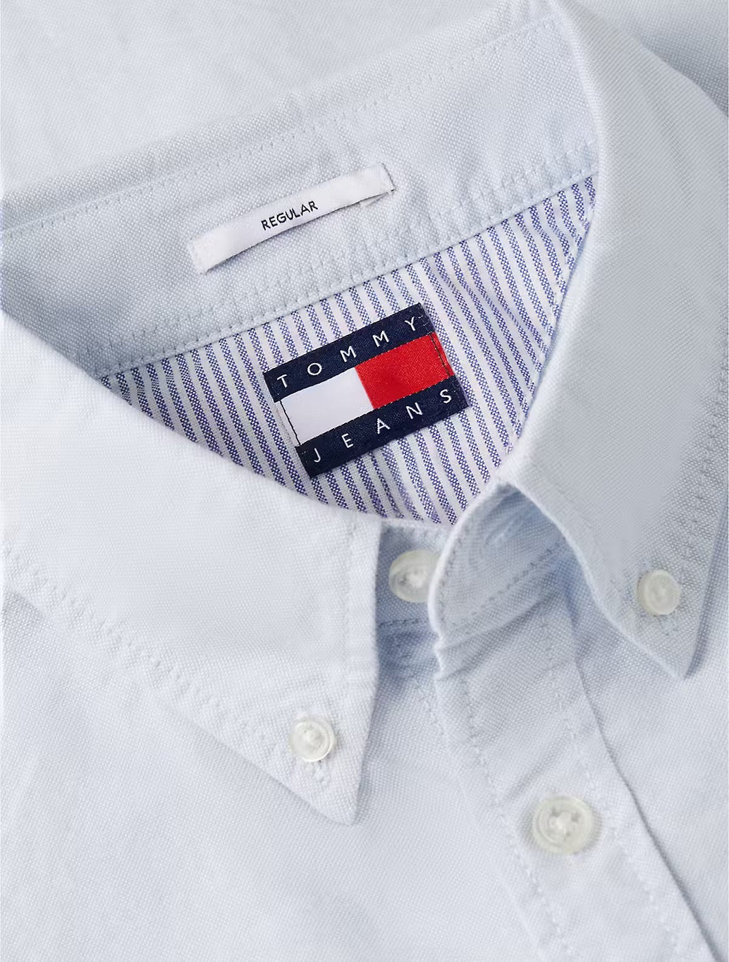 Tommy Jeans - Regular Fit Flag Embroidery Oxford Shirt - Pale Blue