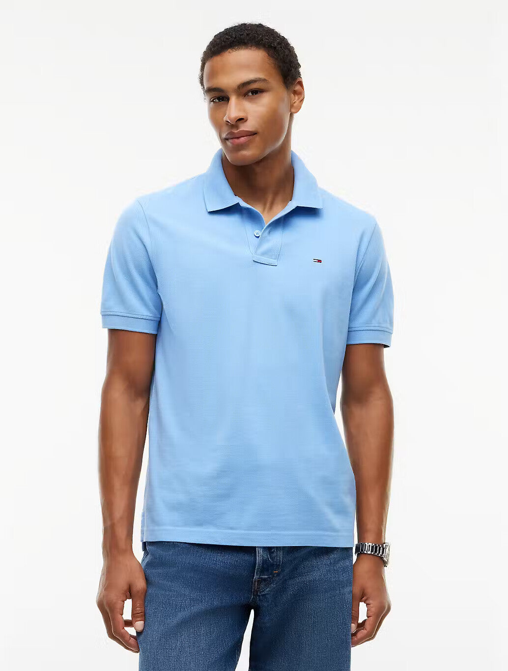 Tommy Jeans Regular Fit Polo Shirt in Blue