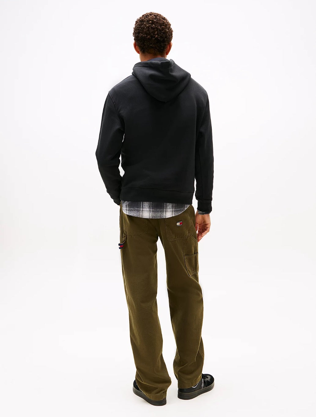 Tommy Jeans - Linear Logo Embroidery Kangaroo Pocket Hoody - Black