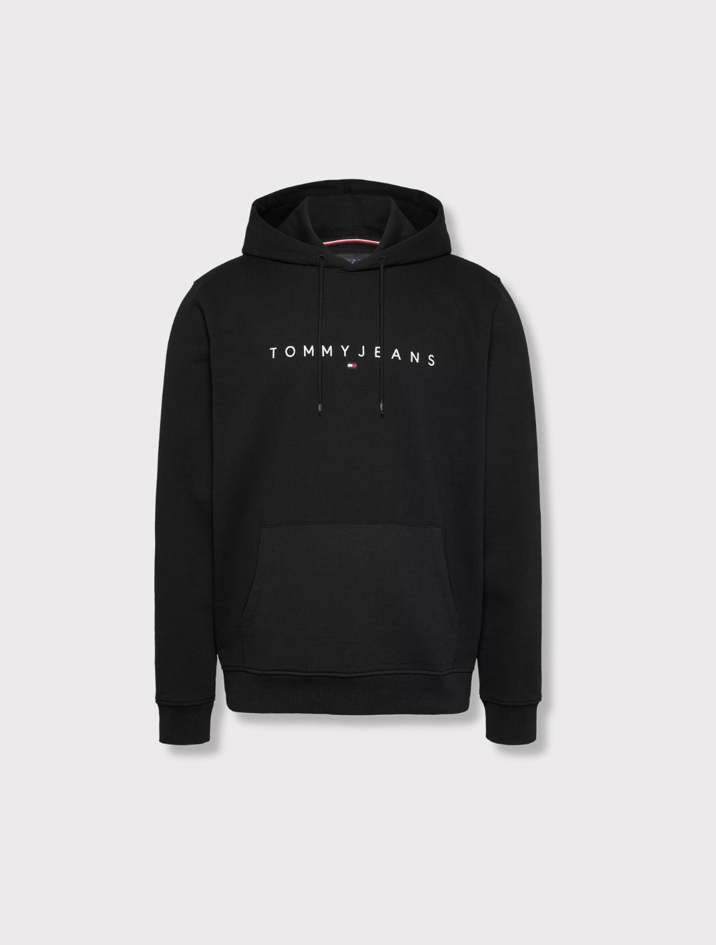 Tommy Jeans - Linear Logo Embroidery Kangaroo Pocket Hoody - Black
