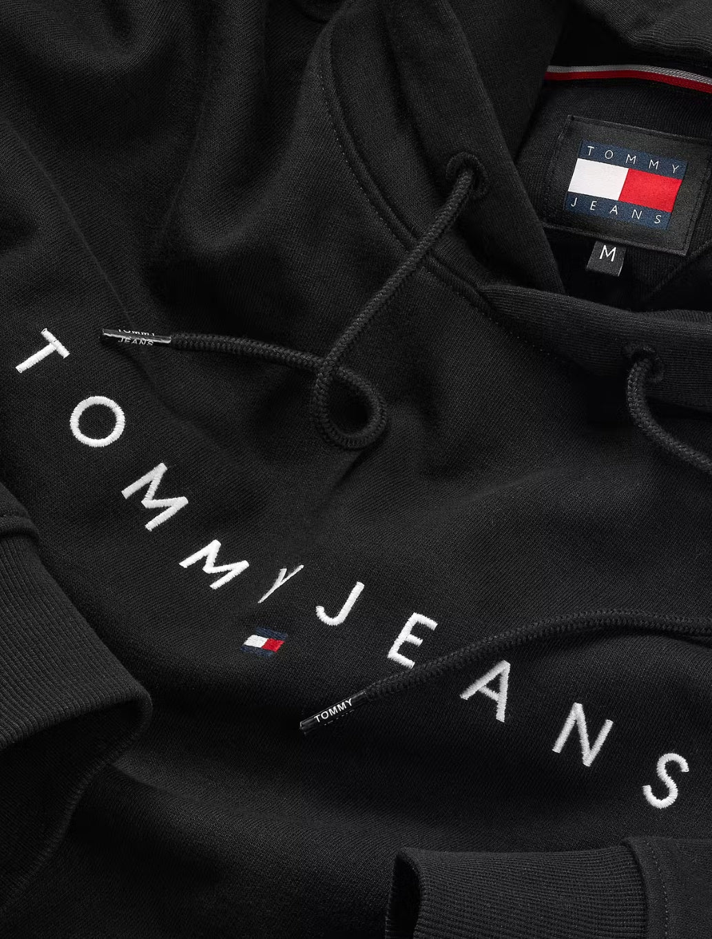 Tommy Jeans - Linear Logo Embroidery Kangaroo Pocket Hoody - Black