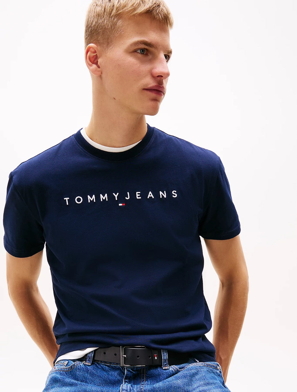 Tommy Jeans - Regular Linear Logo T-Shirt - Navy