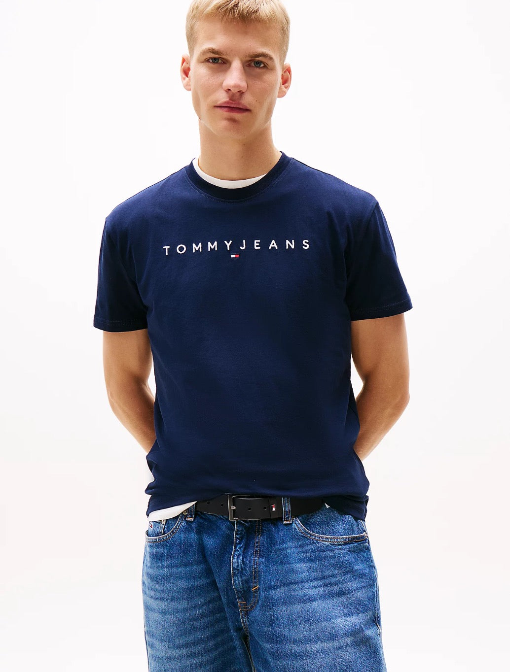 Tommy Jeans - Regular Linear Logo T-Shirt - Navy