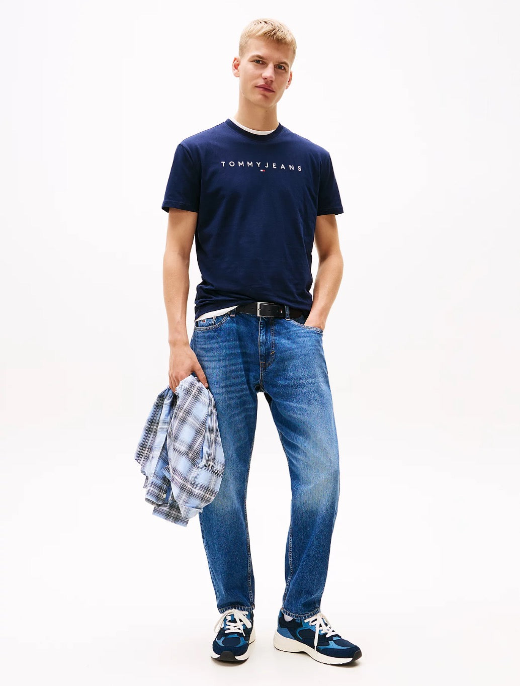 Tommy Jeans - Regular Linear Logo T-Shirt - Navy
