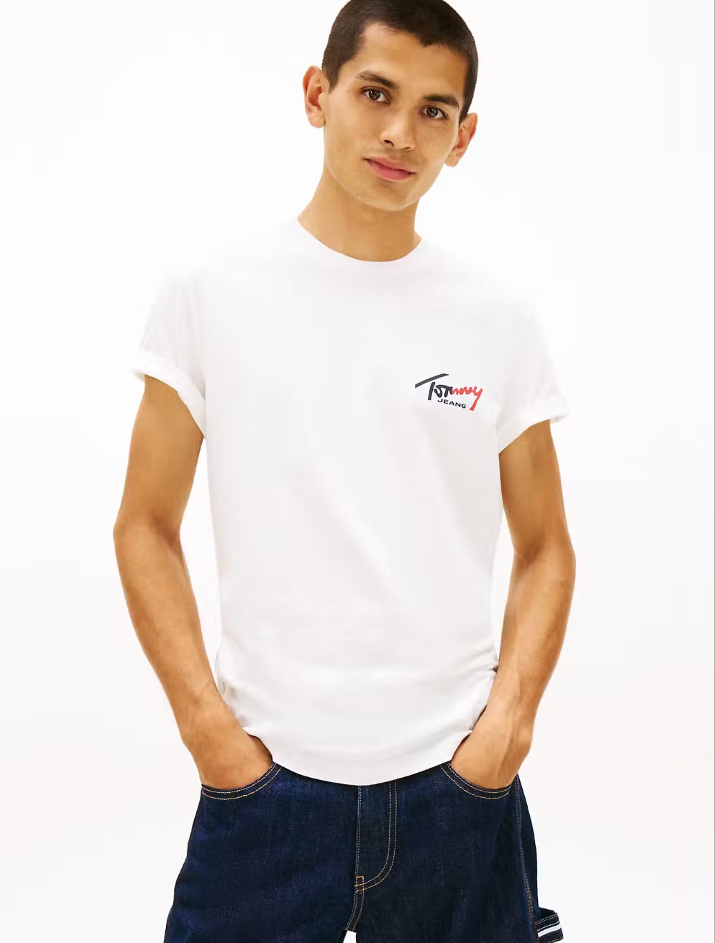 Tommy Jeans - Signature Chest Logo T-Shirt - White