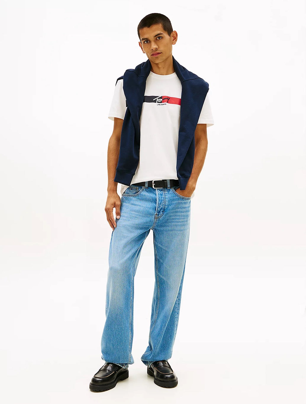 Tommy Jeans - Signature Logo Jersey T-Shirt - White