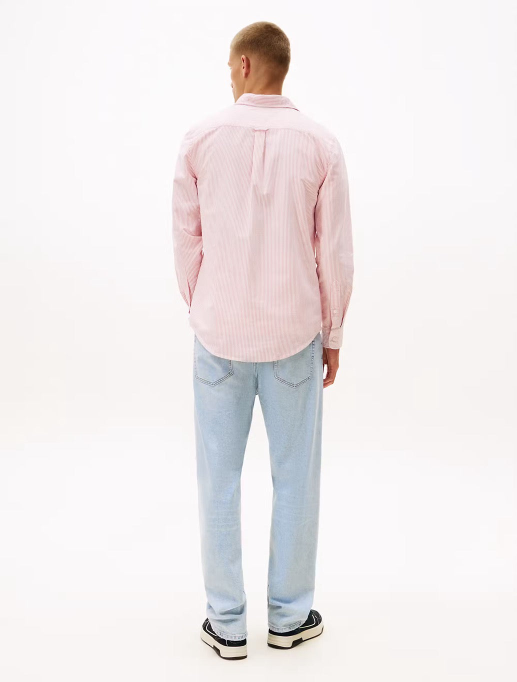 Tommy Jeans - Slim Fit Oxford Stripe Shirt - Pink