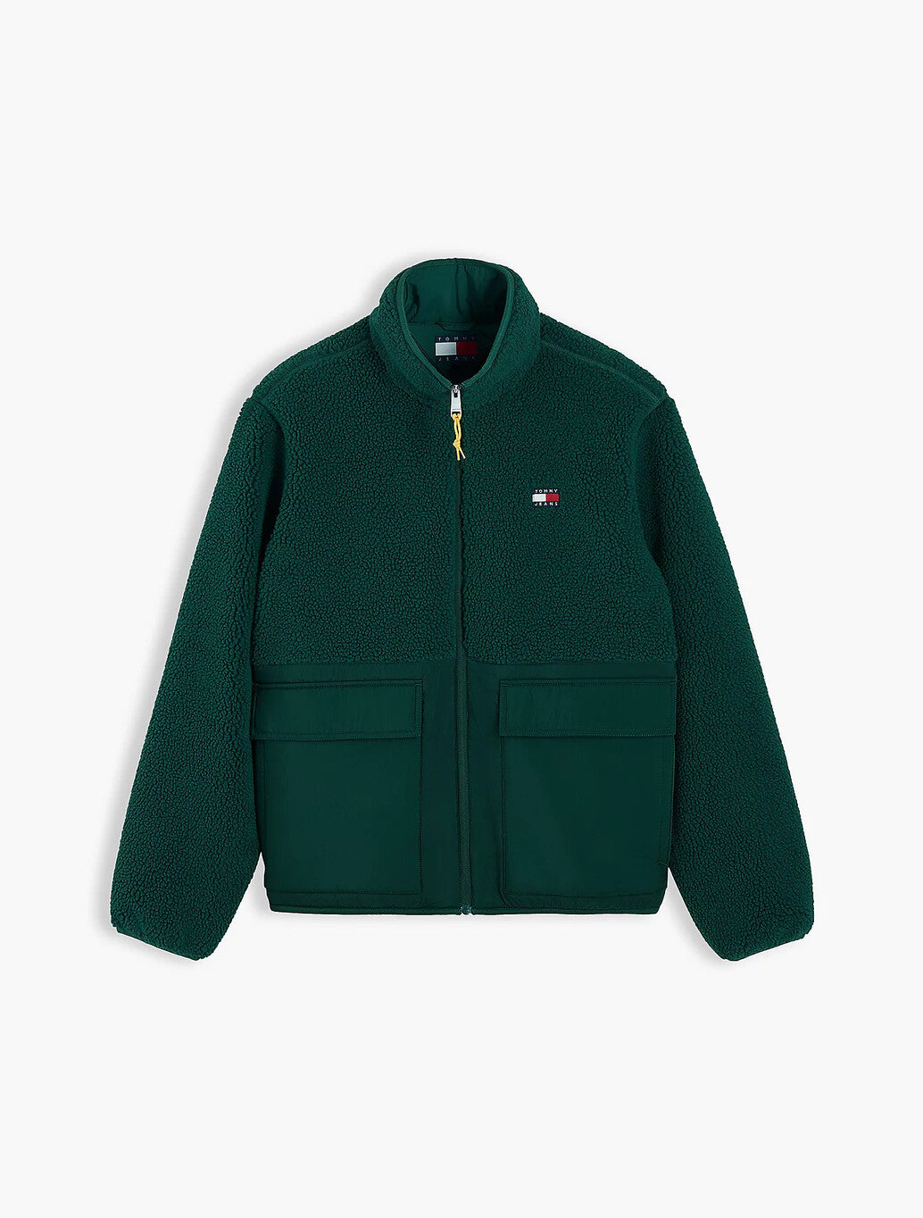 Tommy Jeans Teddy Fleece Jacket in Velvet Green