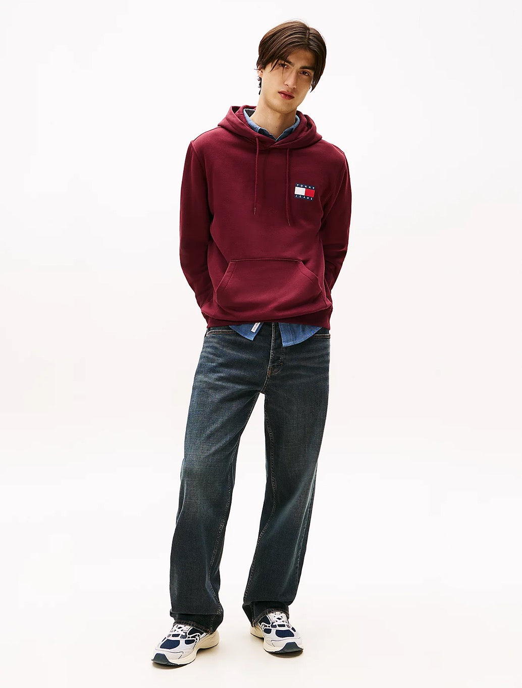 Tommy Jeans - Tommy Badge Terry Fleece Hoody - Wine