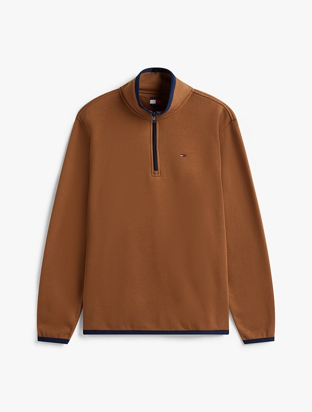 Tommy Jeans - Tommy Flag Half-Zip Jumper - Brown
