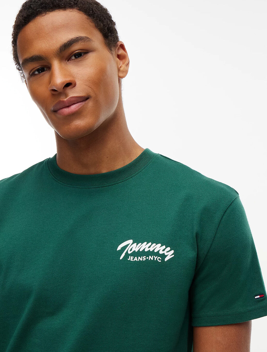 Tommy Jeans Script Back Print T-Shirt in Green
