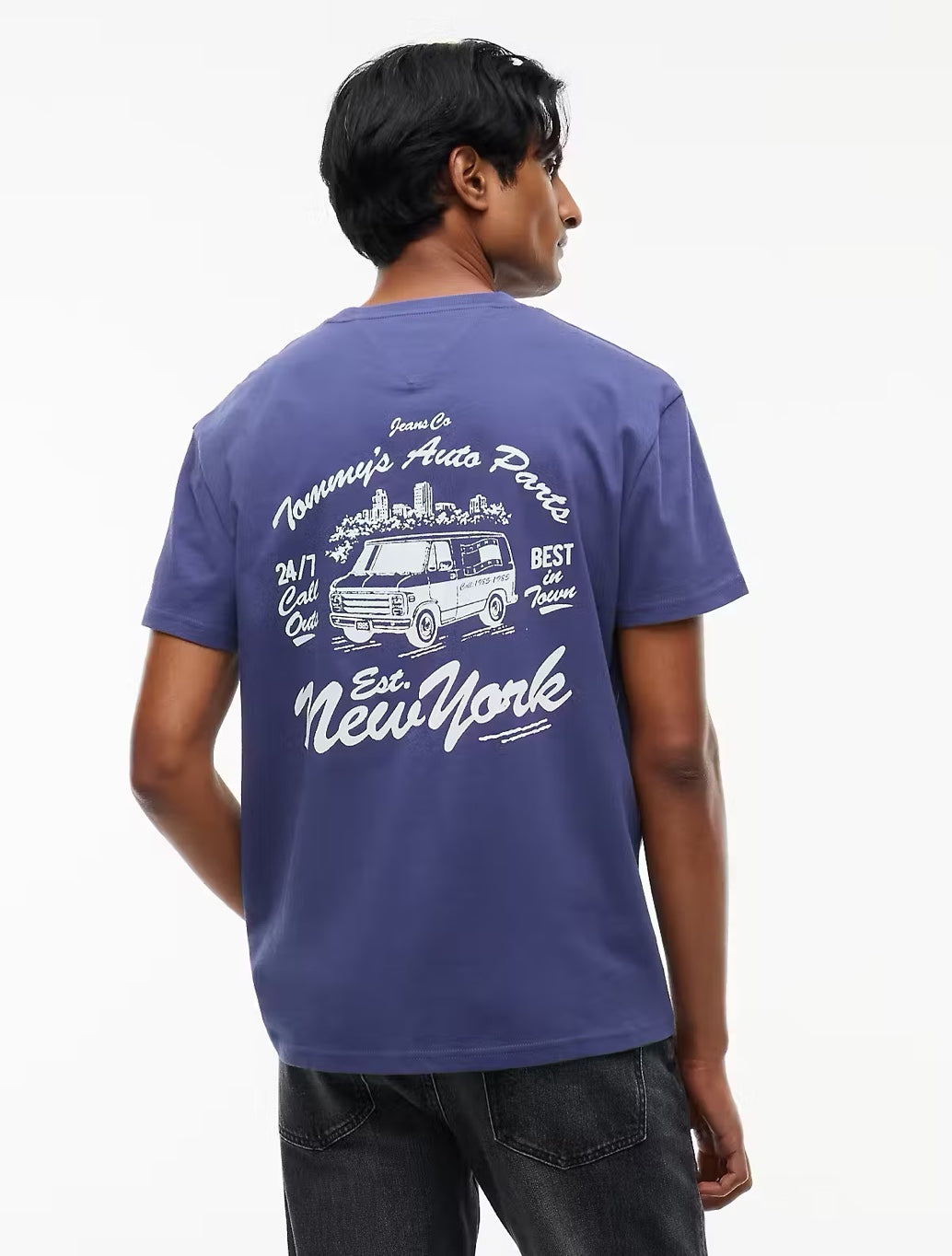 Tommy Jeans Auto Parts Back Print T-Shirt in Dark Blue