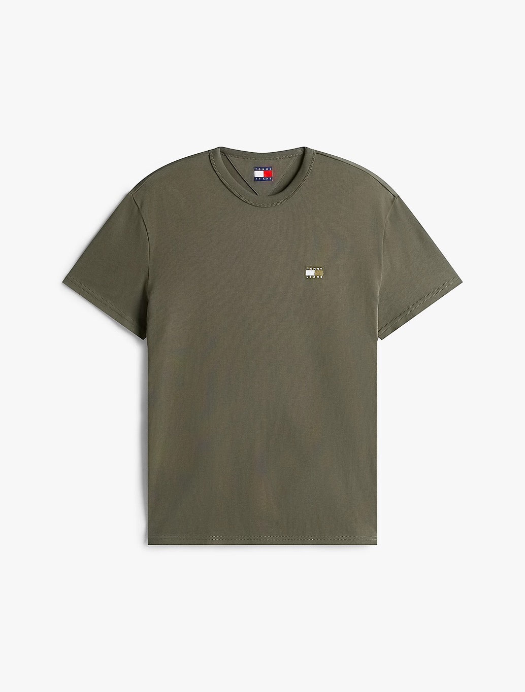 Tommy Jeans - Tonal Tommy Badge Crew Neck T-Shirt - Khaki