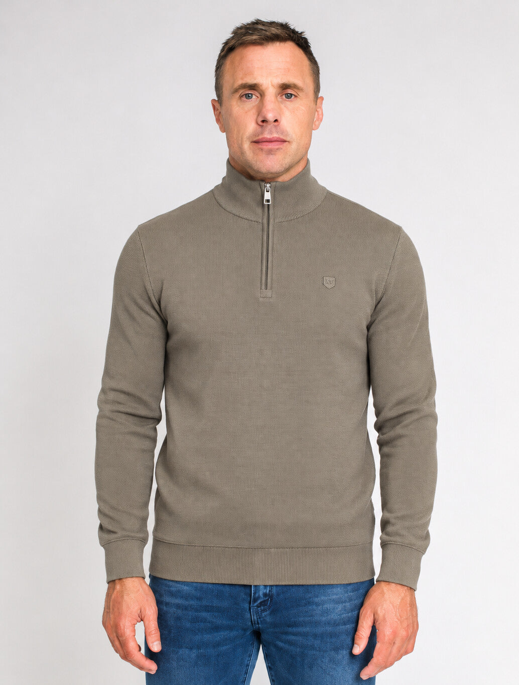 XV Kings Arctic Wolves Quarter Zip Knit in Envy