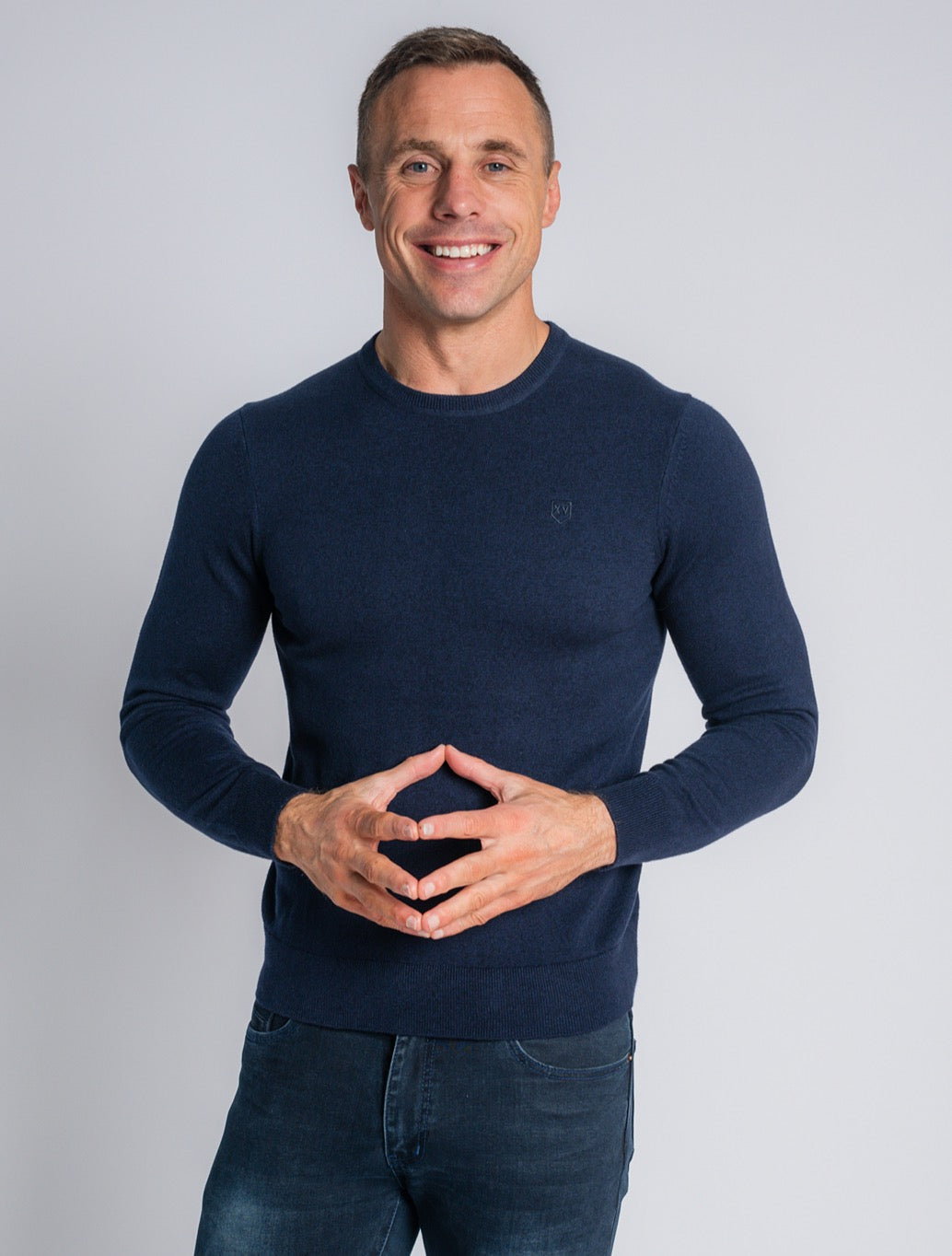 XV Kings - Bulldozer Plain Crew Knit Jumper - Navy