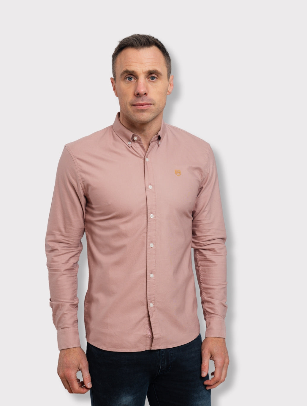 XV Kings – Tesoni Plain Fitted Shirt – Dusty Pink