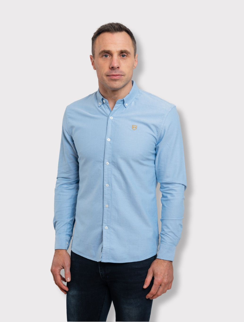 XV Kings – Tesoni Plain Fitted Shirt – Light Blue