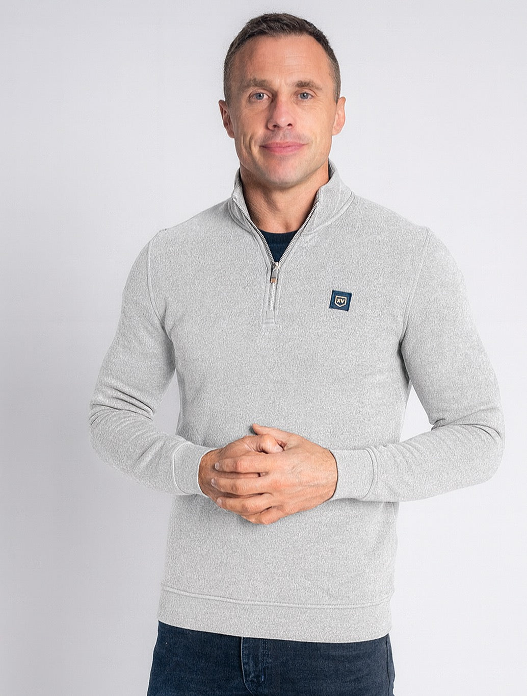 XV Kings - Danvers Quarter Zip Sweat - Light Grey