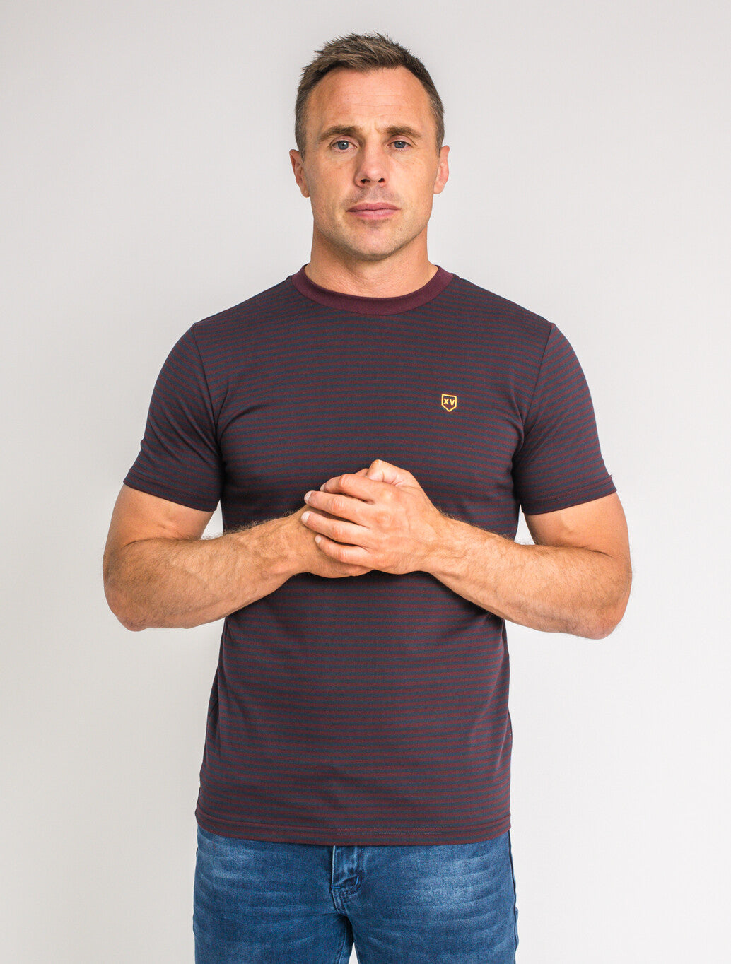 XV Kings Jaguars Stripe T-Shirt in Plummed Stripe