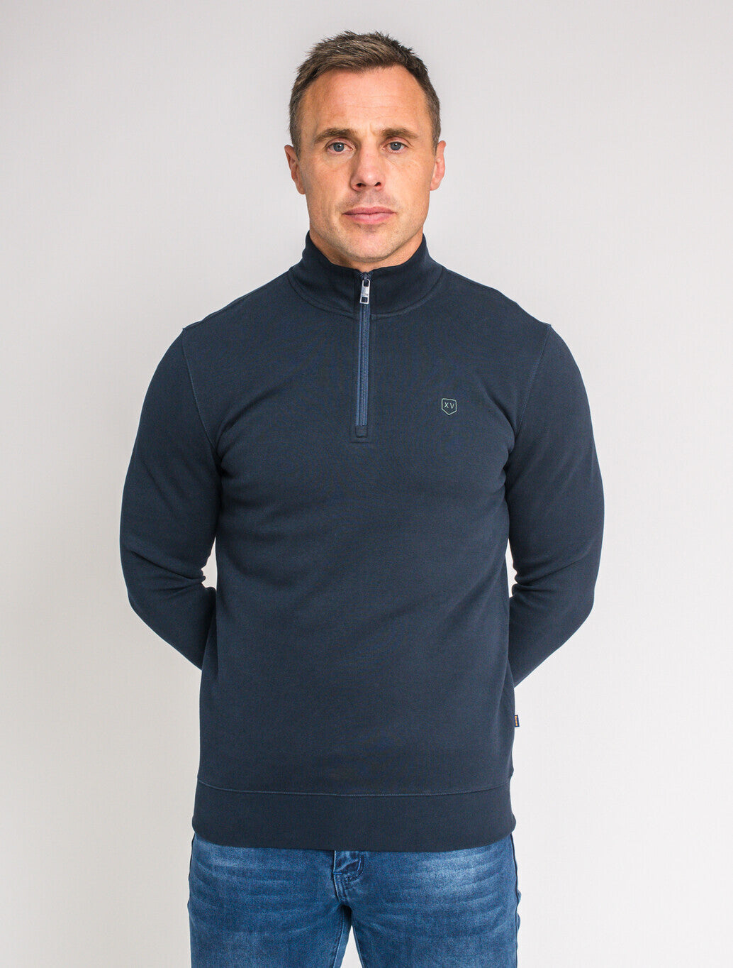 XV Kings Kilgrove Quarter Zip Sweatshirt in Admiral