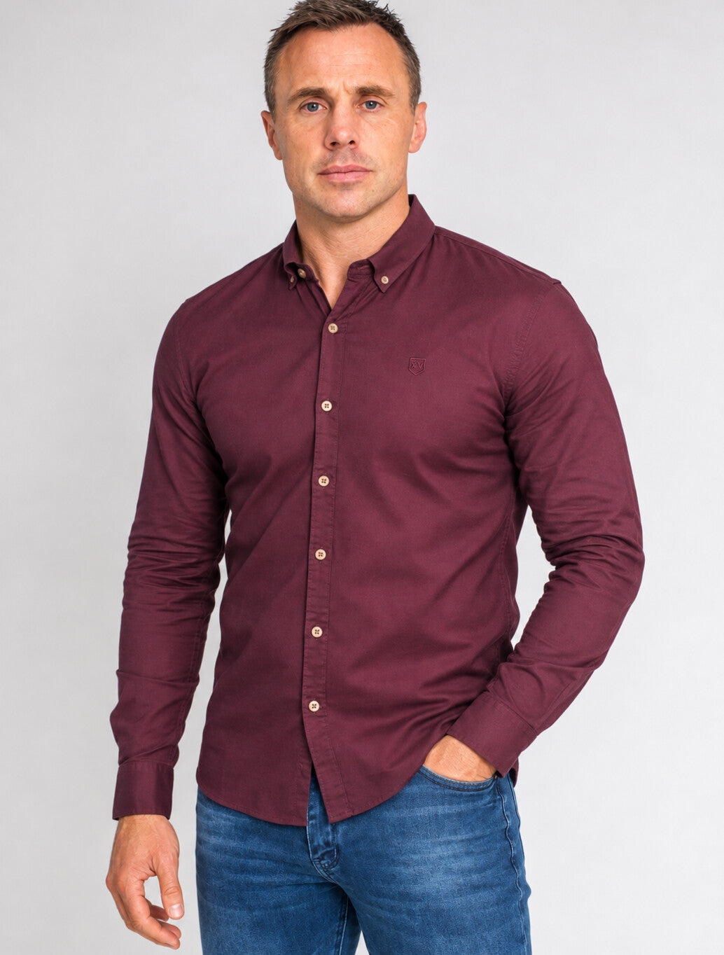 XV Kings Tesoni Slim Fit Shirt in Cracked Crimson