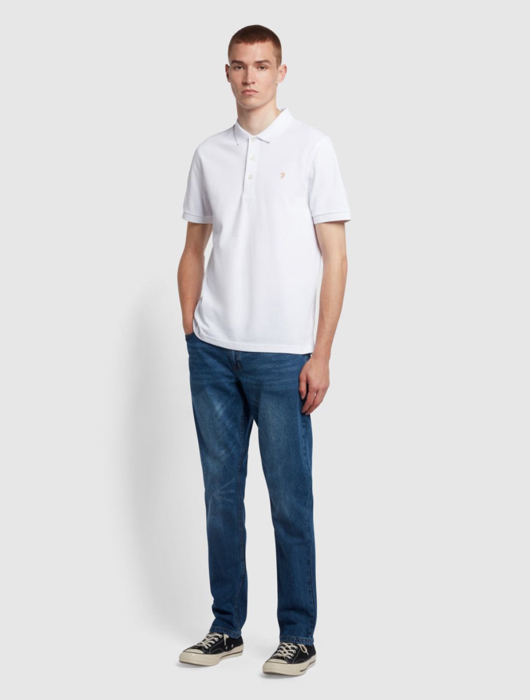 Farah - Blanes Slim Fit Organic Cotton Polo Shirt - White