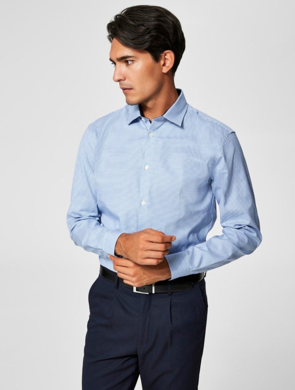 Selected - New Mark Shirt - Light Blue Check