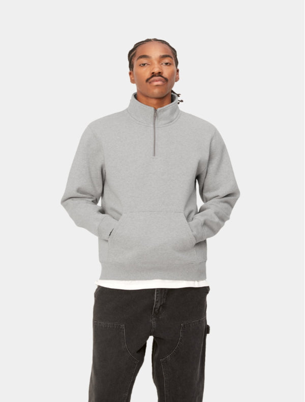 Carhartt WIP - Chase Neck Zip Sweatshirt - Light Grey