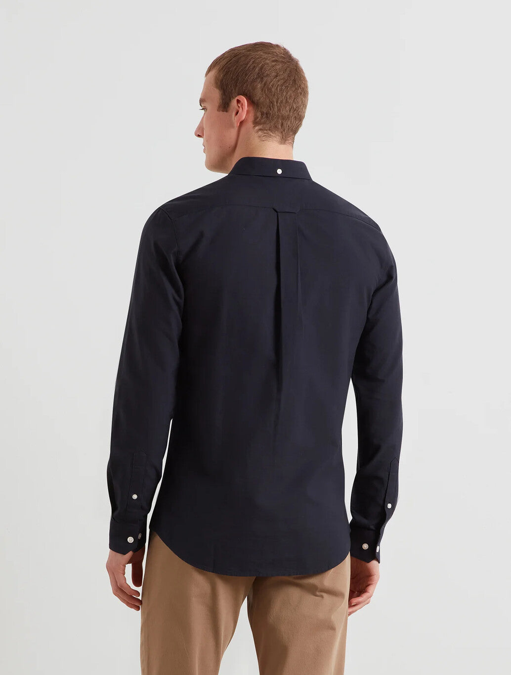 Farah Brewer Slim Fit Organic Cotton Oxford Shirt in Navy