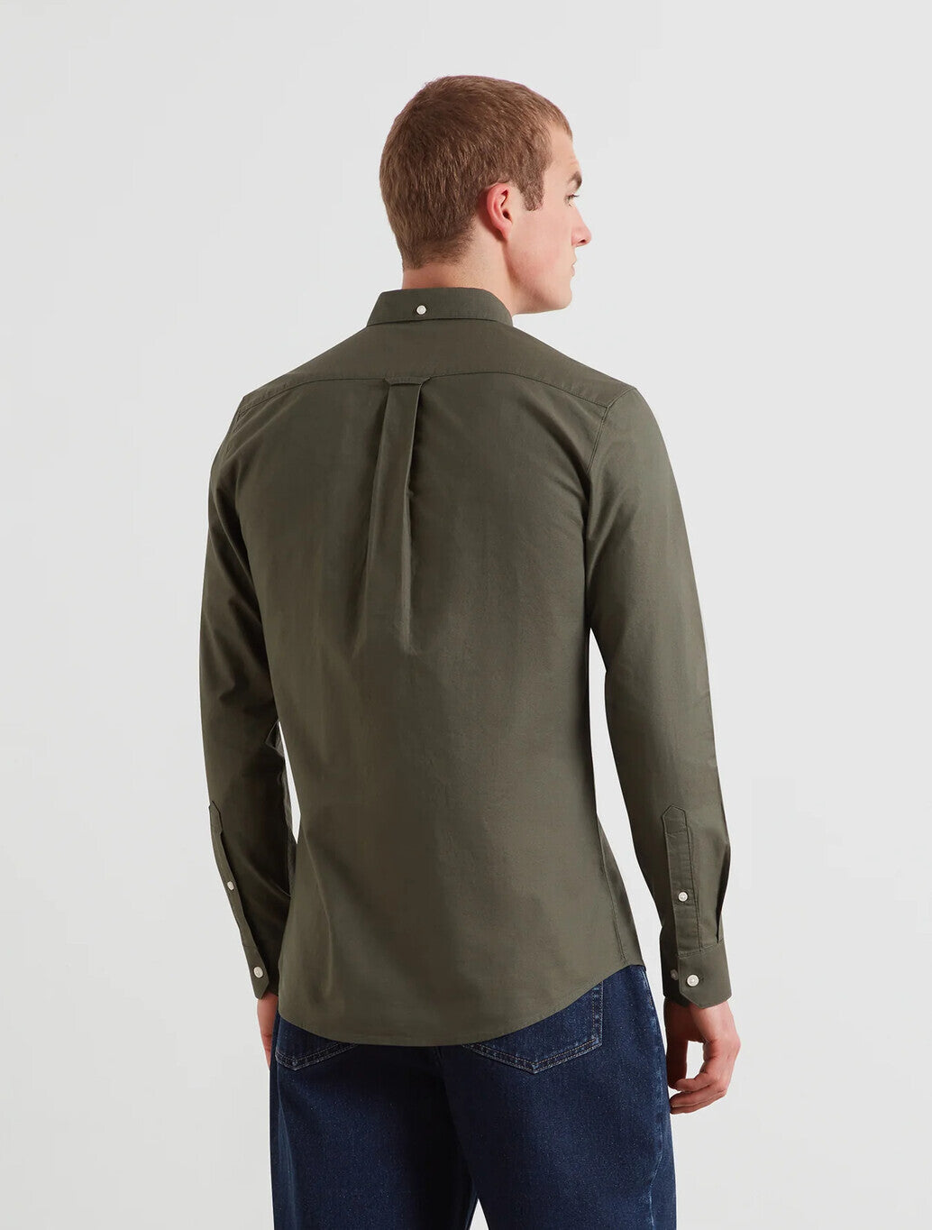 Farah Brewer Slim Fit Organic Cotton Oxford Shirt in Rosemary