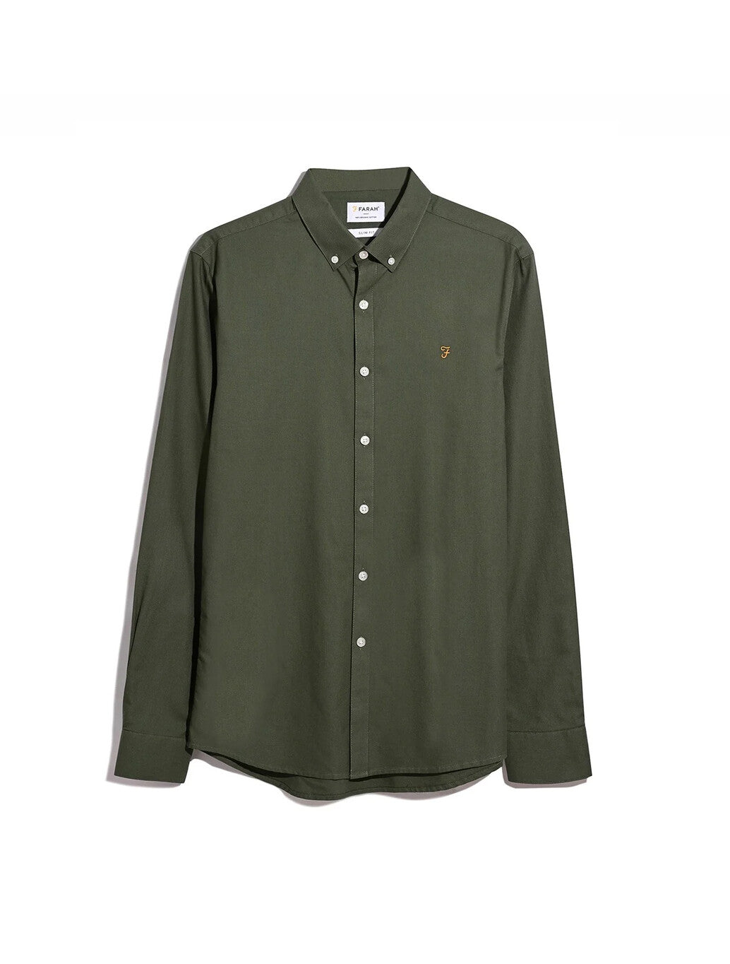 Farah Brewer Slim Fit Organic Cotton Oxford Shirt in Rosemary