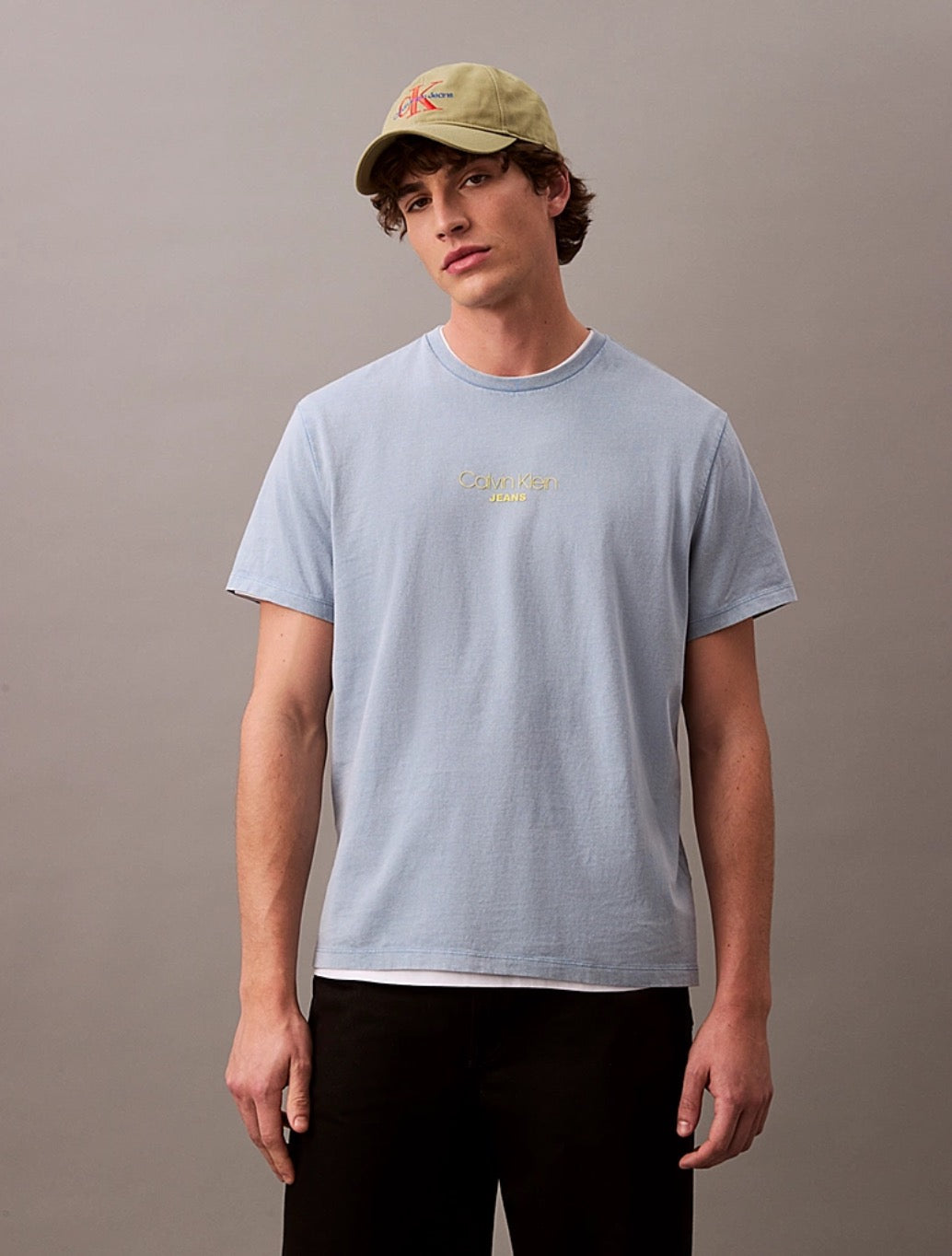 Calvin Klein - Acid Wash Logo T-Shirt - Denim Light Blue