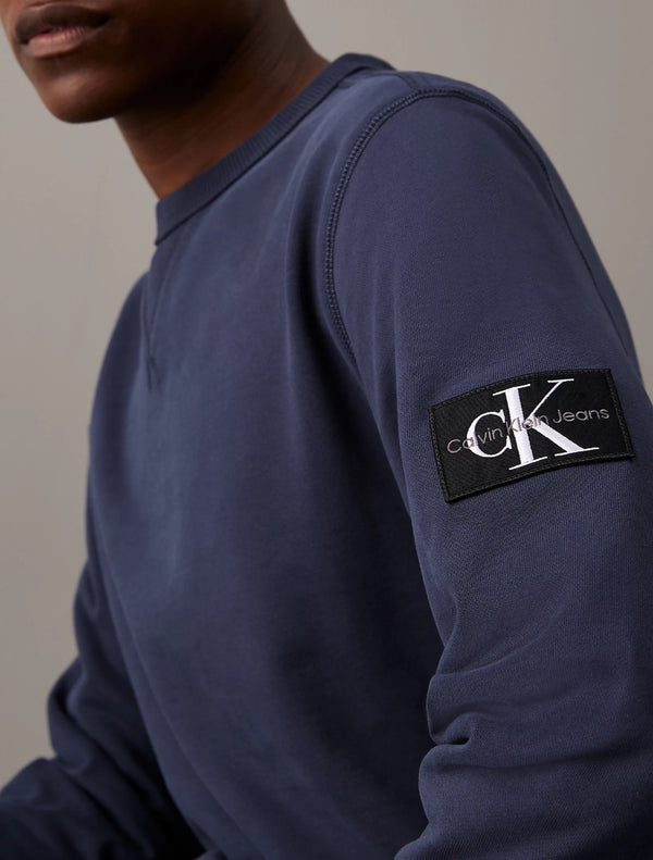 Calvin Klein - Cotton Terry Badge Sweatshirt - Indigo