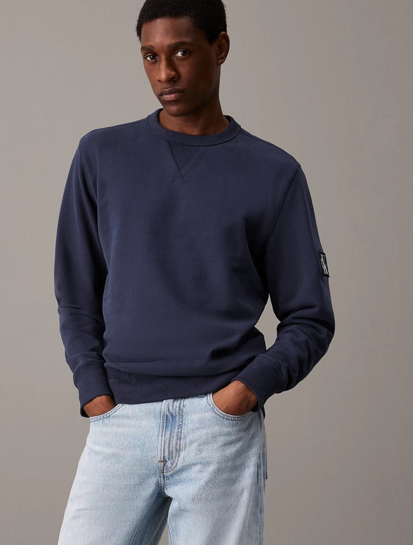 Calvin Klein - Cotton Terry Badge Sweatshirt - Indigo