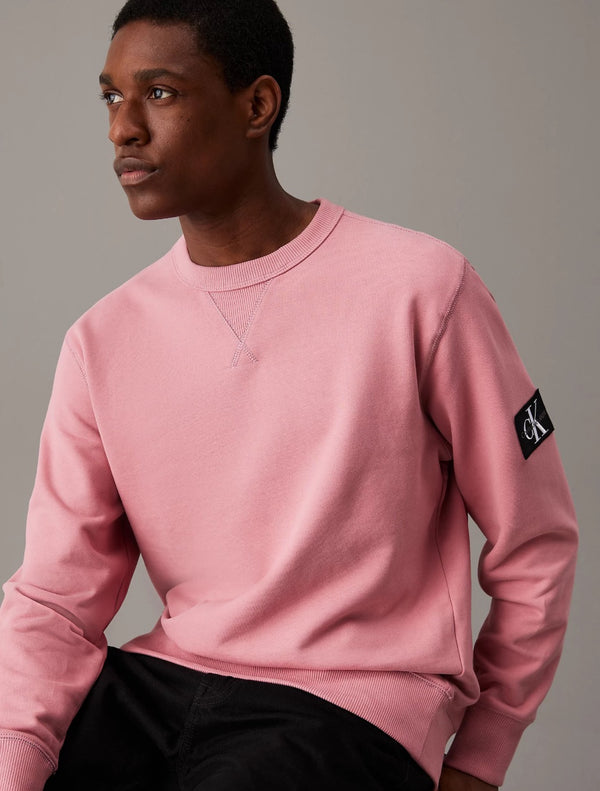 Calvin Klein - Cotton Terry Badge Sweatshirt - Rose