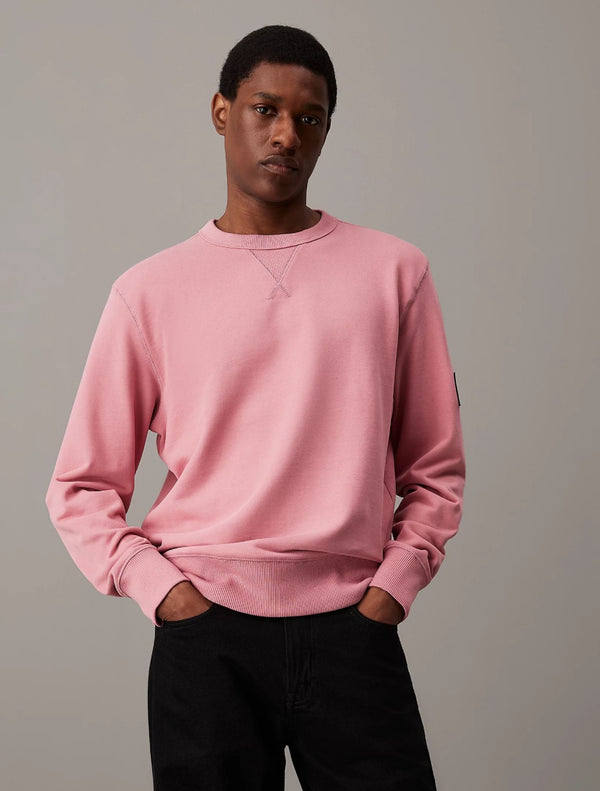 Calvin Klein - Cotton Terry Badge Sweatshirt - Rose