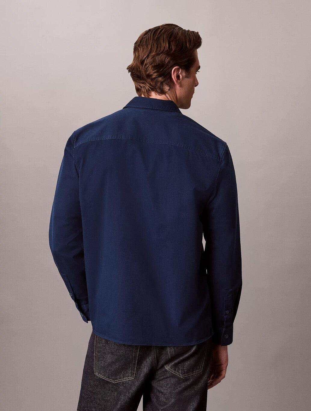Calvin Klein Comfort Cotton Utility Overshirt in Pageant Blue