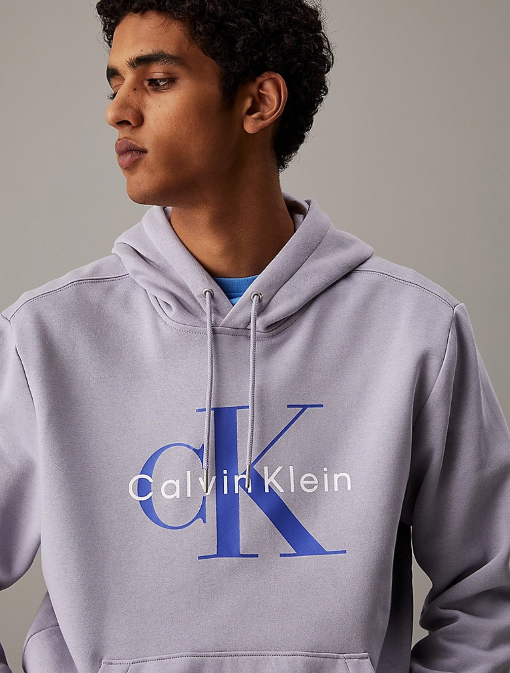 Calvin Klein - Cotton Fleece Monogram Hoodie - Lilac