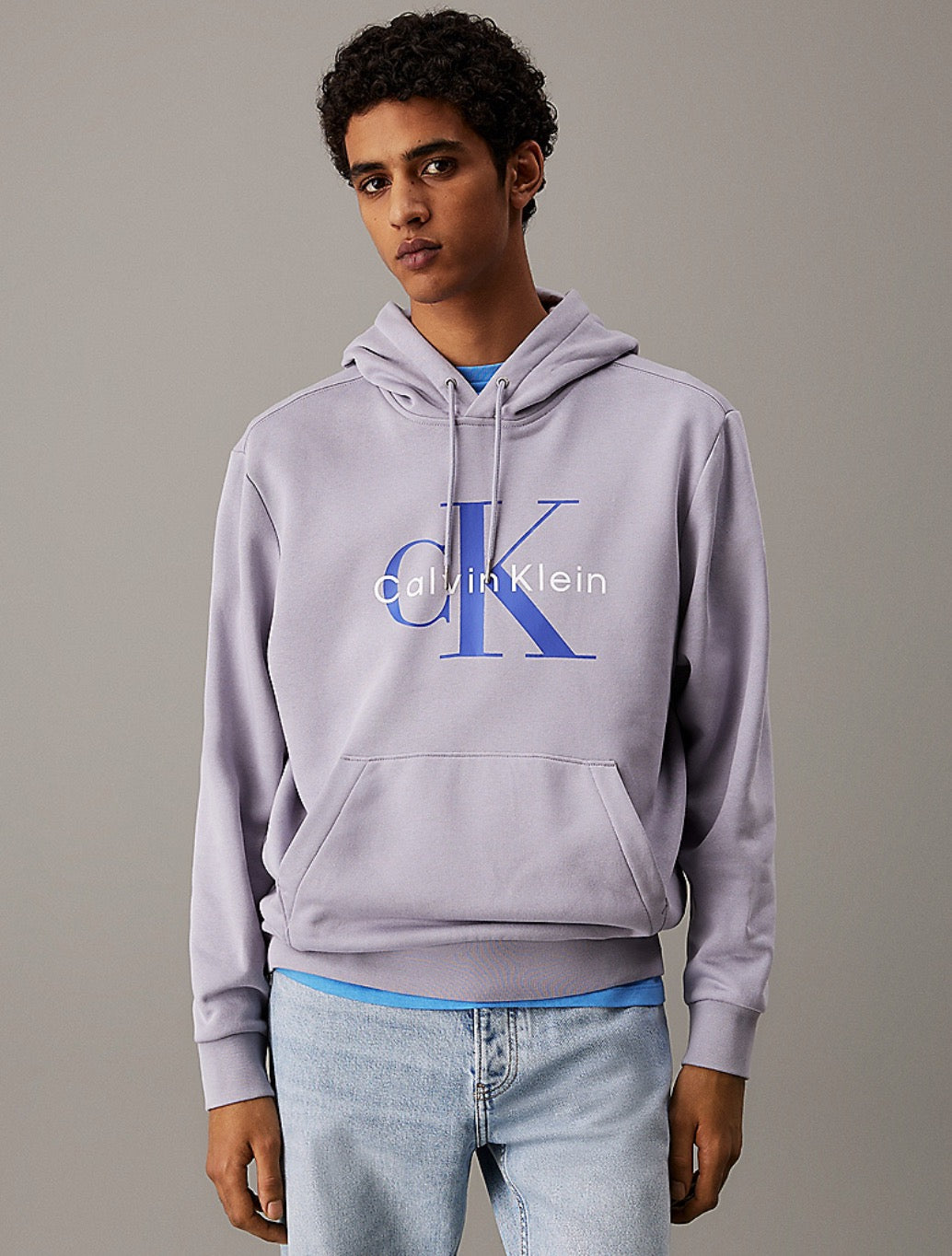 Calvin Klein - Cotton Fleece Monogram Hoodie - Lilac