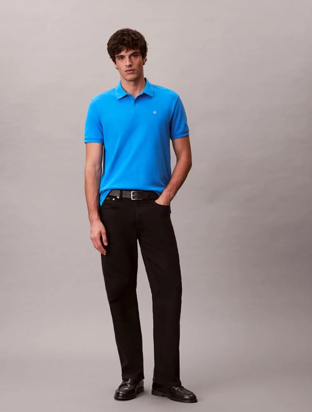 Calvin Klein Cotton Pique Classic Polo Shirt in Blue