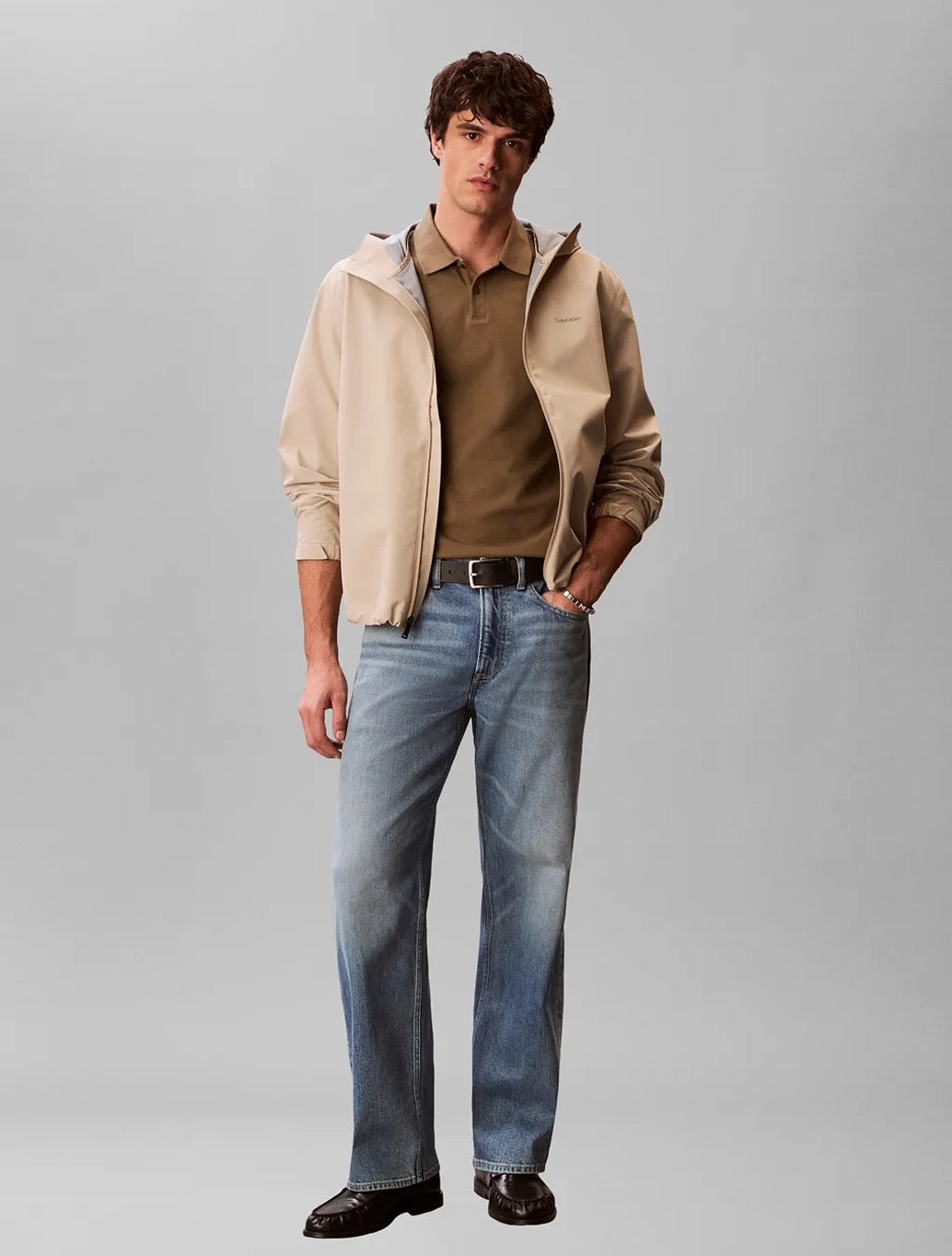 Calvin Klein Cotton Pique Classic Polo Shirt in Brown