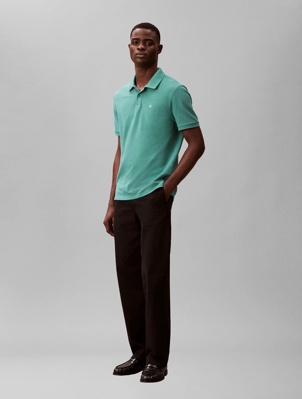 Calvin Klein Cotton Pique Classic Polo Shirt in Green