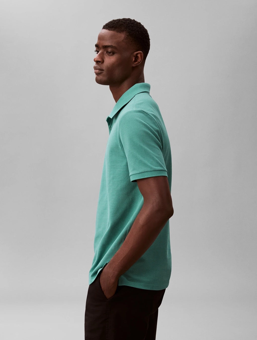 Calvin Klein Cotton Pique Classic Polo Shirt in Green