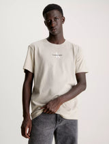 Calvin Klein - Cotton Small Monogram Logo T-Shirt - Beige