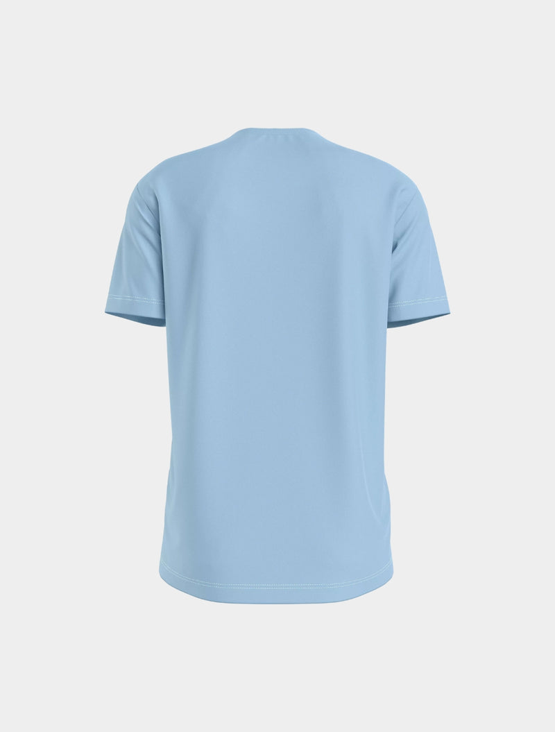 Calvin Klein - Cotton Small Monogram Logo T-Shirt - Light Blue