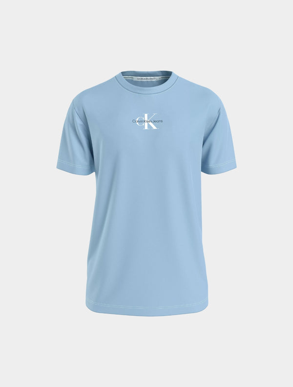 Calvin Klein - Cotton Small Monogram Logo T-Shirt - Light Blue